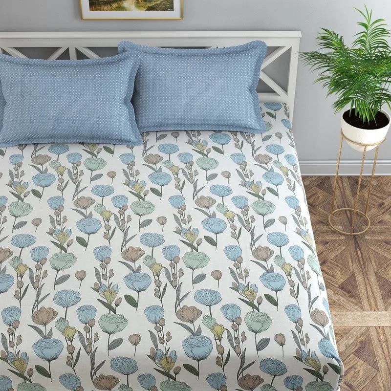 Bloom Haven Cotton Fitted Bedsheet - 180 TC media 3