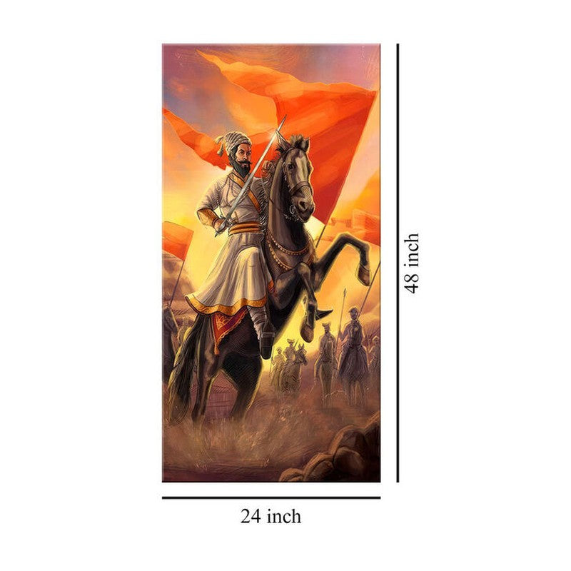Warfield Shivaji Maharaj Poly Canvas Wall Painting media 8