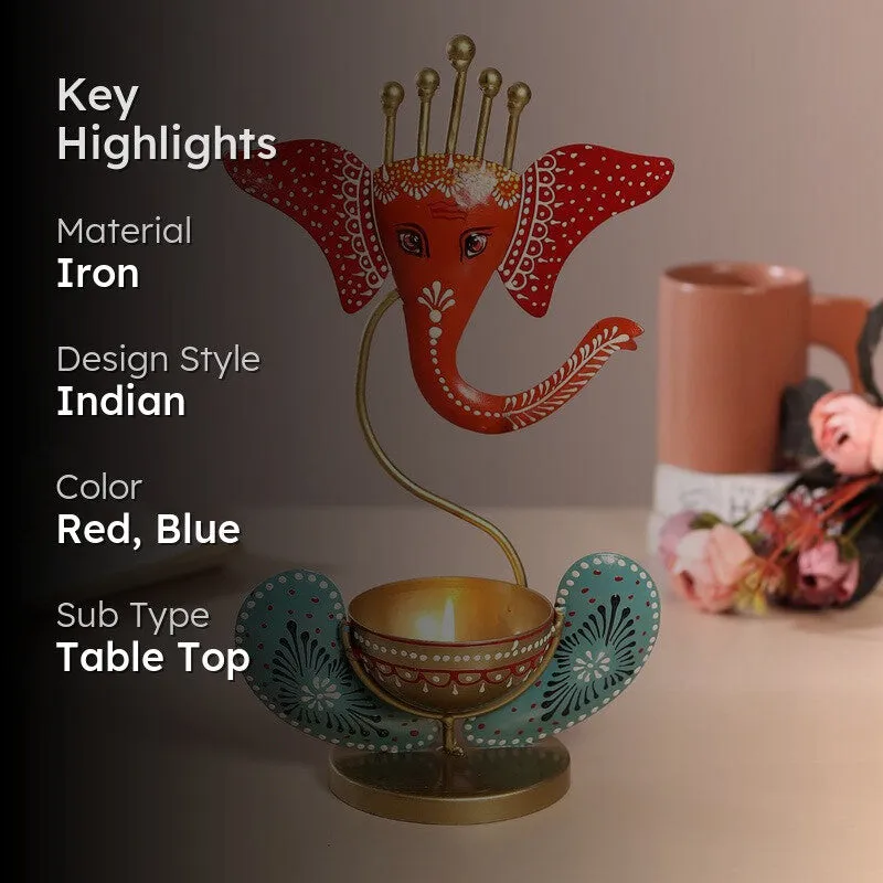 Aureum Glow Premium Candle Holder - Red,Blue media 2