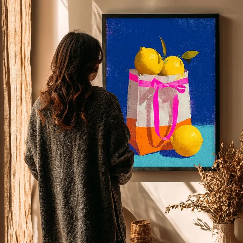 Juicy Lemonade Canvas Wall Painting - Black Frame media 4