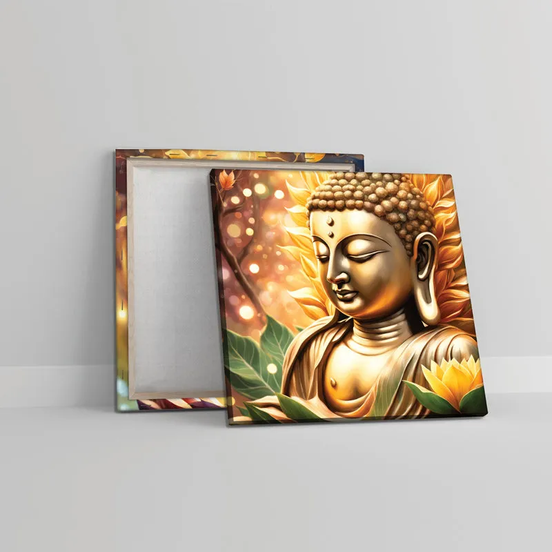 Aura Of Enlightenment Buddha Canvas Wall Painting - Set Of Two media 7