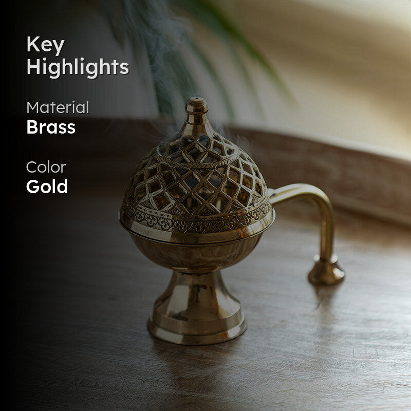 Havani Brass Incense Holder media 2