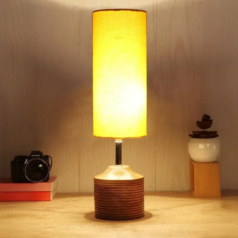 Solids Galore Fabric Table Lamp - Yellow,Brown media 3