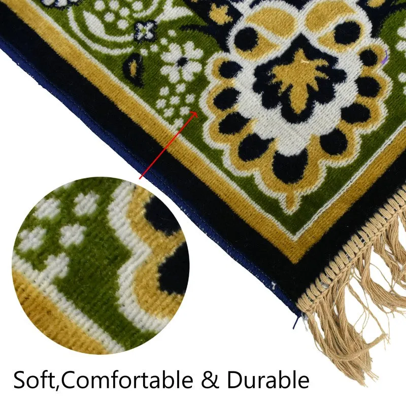 Sajdelle Velvet prayer Mat - Green,Blue media 4