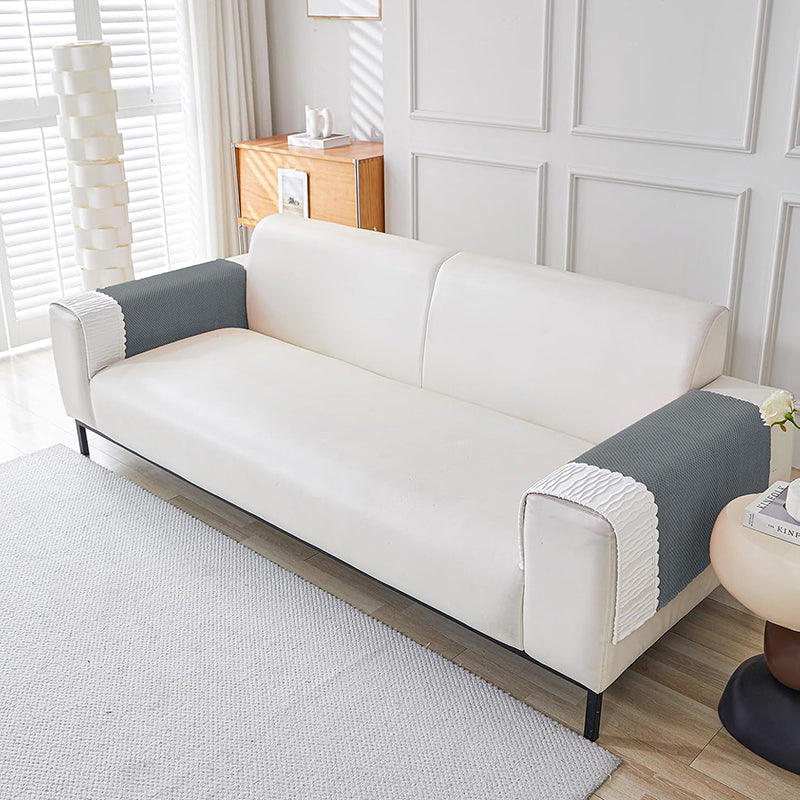 Blanco Textured Velvet Sofa Mat - Grey media 7