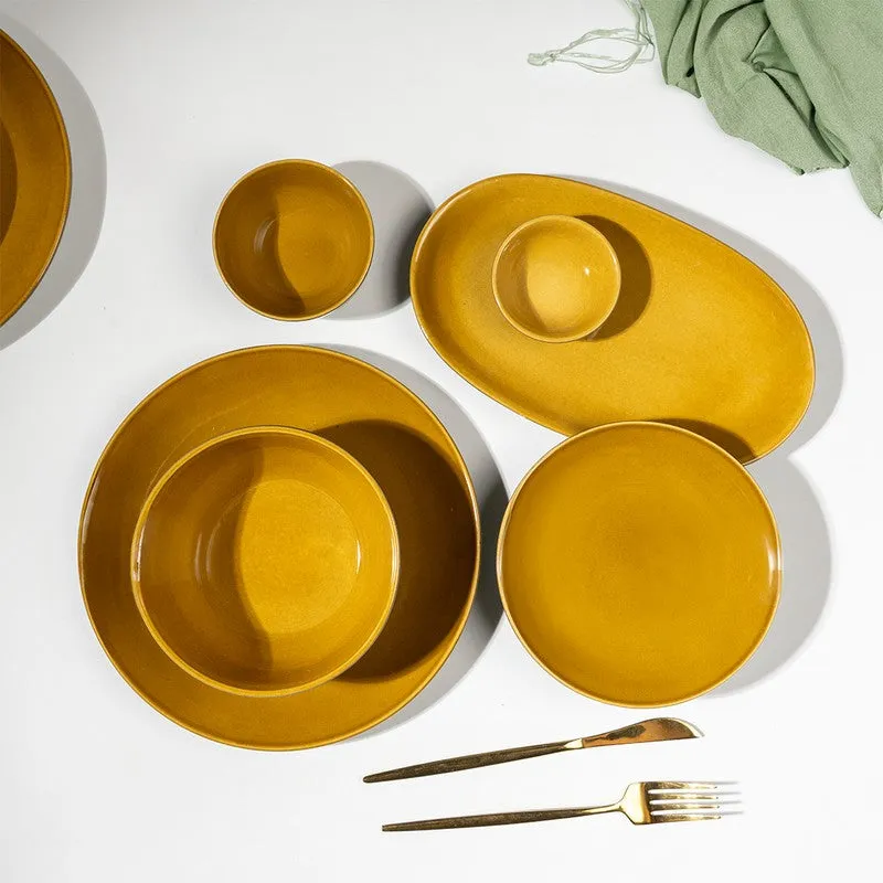 Golden Ceramic Dinner Set - 23 Piece Set media 3