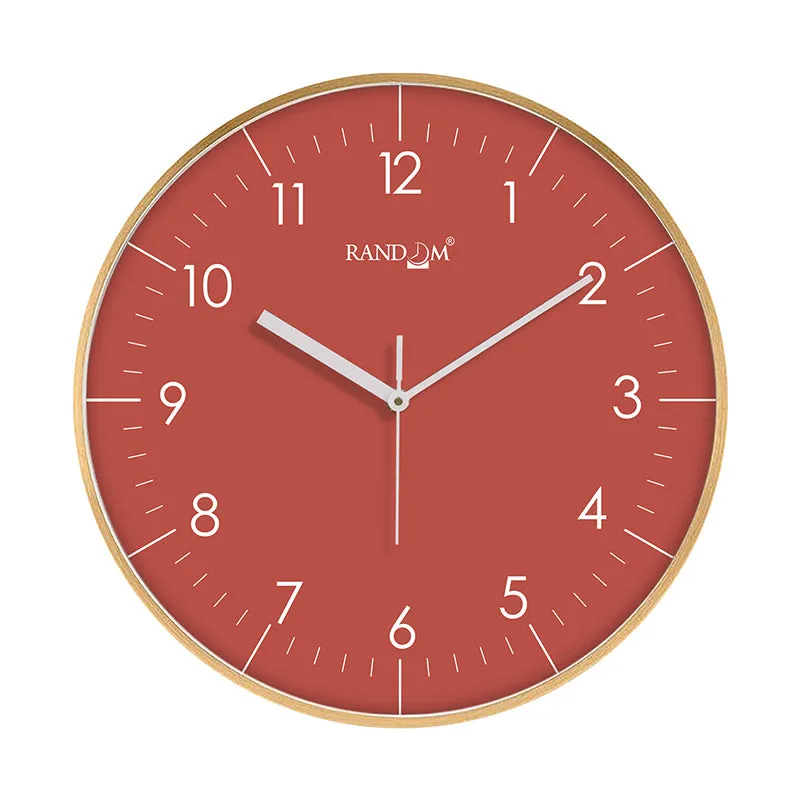 Benot Gold Analog Wall Clock - Muted Red media 3