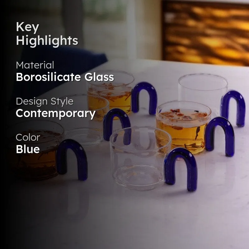 Callista Borosilicate Glass Tea Cup (140 mL Each) - Set Of Six media 2