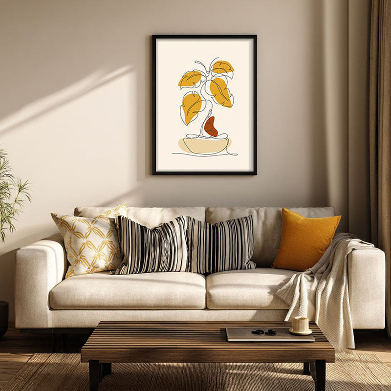 Boho Sunlight Serenade Archival Canvas Wall Art - Black Frame