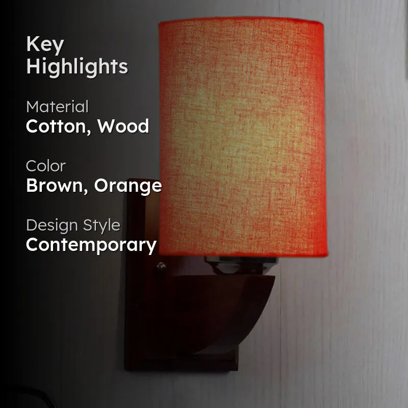 Ambera Cylindrical Wooden Wall Lamp media 2