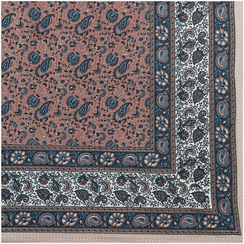 Floraus Cotton Bedsheet (Brown,Blue) - 240 TC media 7