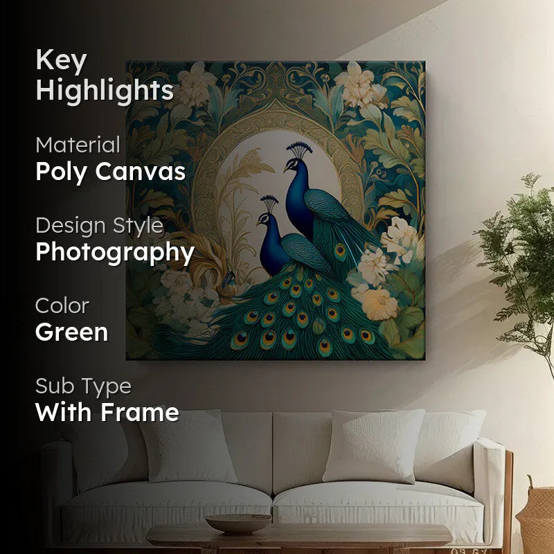 Majestic Mayura In Bloom Wall Painting media 2