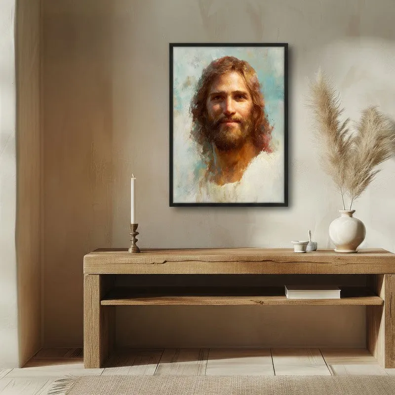Christ the Light Archival Paper Wall Painting With Black Frame media 1