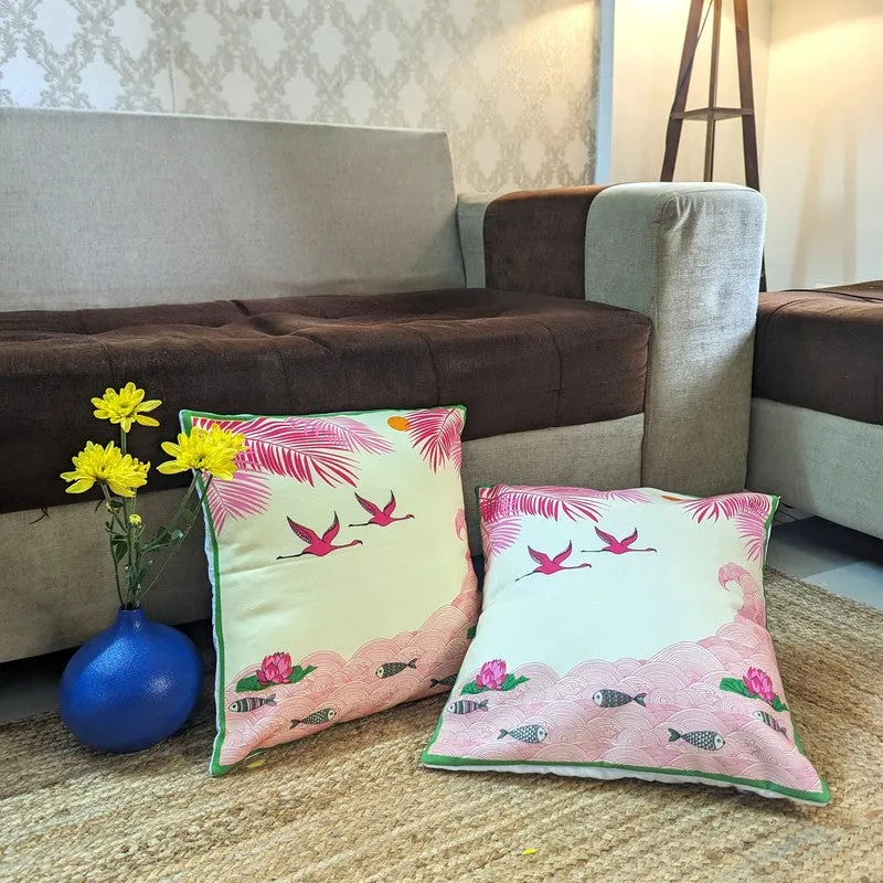 Pink Oasis Cushion Cover - Set Of Two media 1