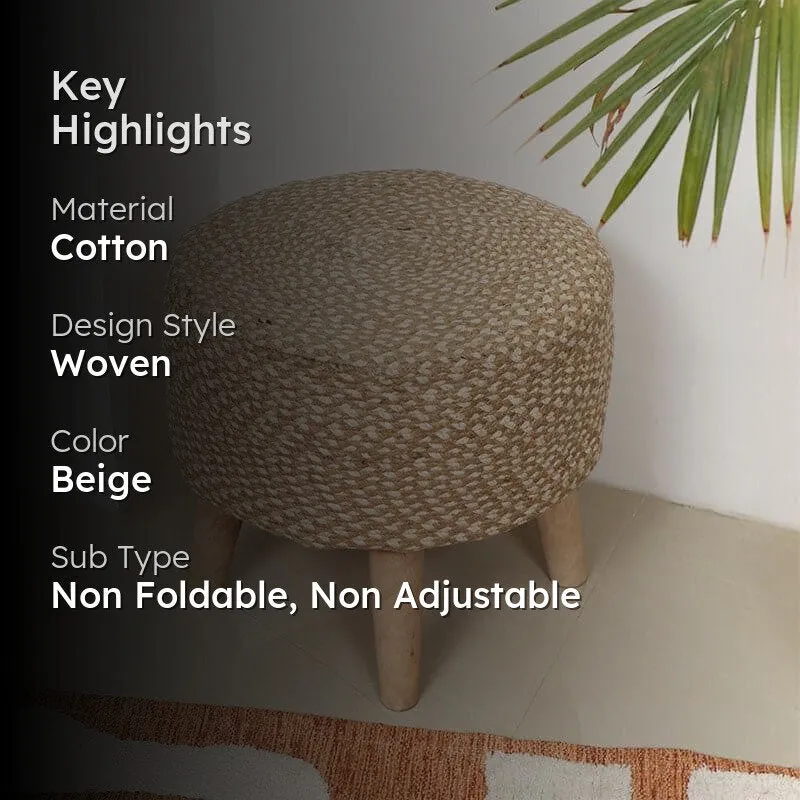 Miya Cotton Ottoman - Beige media 2