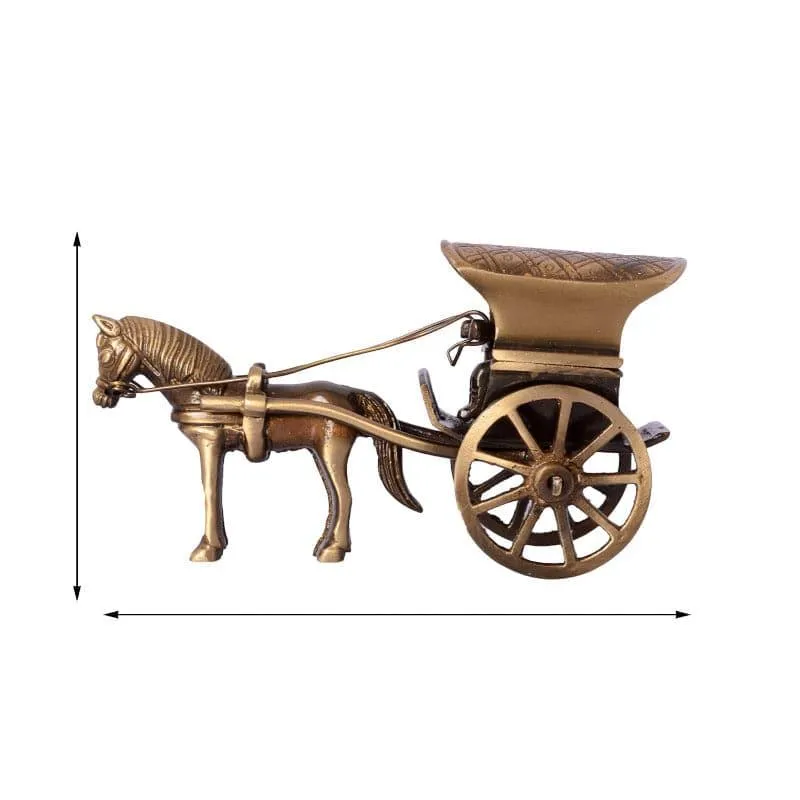 Brass Antique Horse Carriage Showpiece media 4