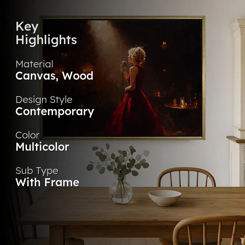 Jazz Diva Canvas Wall Painting With Frame media 2