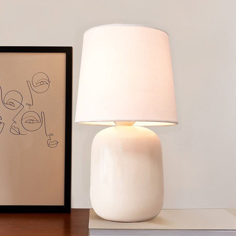 Ibex Ceramic & Fabric Table Lamp - White media 3