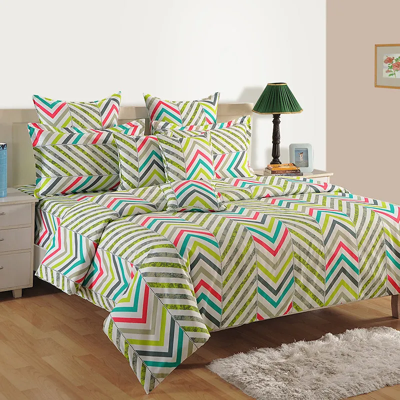 Swayam Arsh Sparkle Cotton Bedsheet (Green) - 144 TC media 5