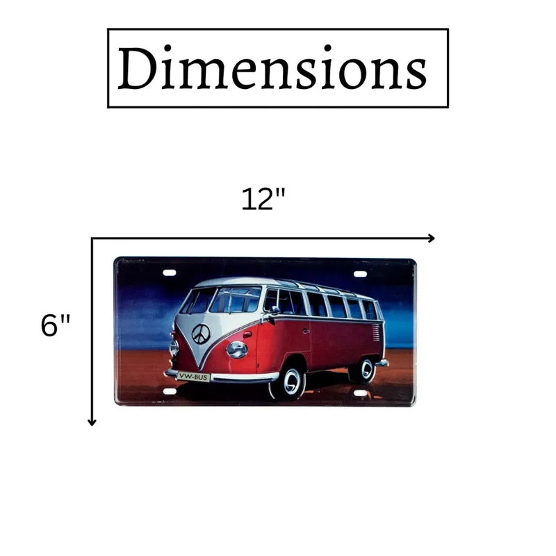 Volkswagen White & Red Van Metal Wall Accent media 7