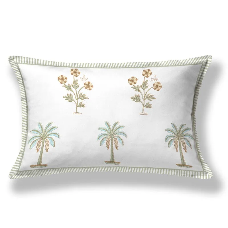 Haveli Space Cotton Bedsheet (White, Green) - 180 TC media 5