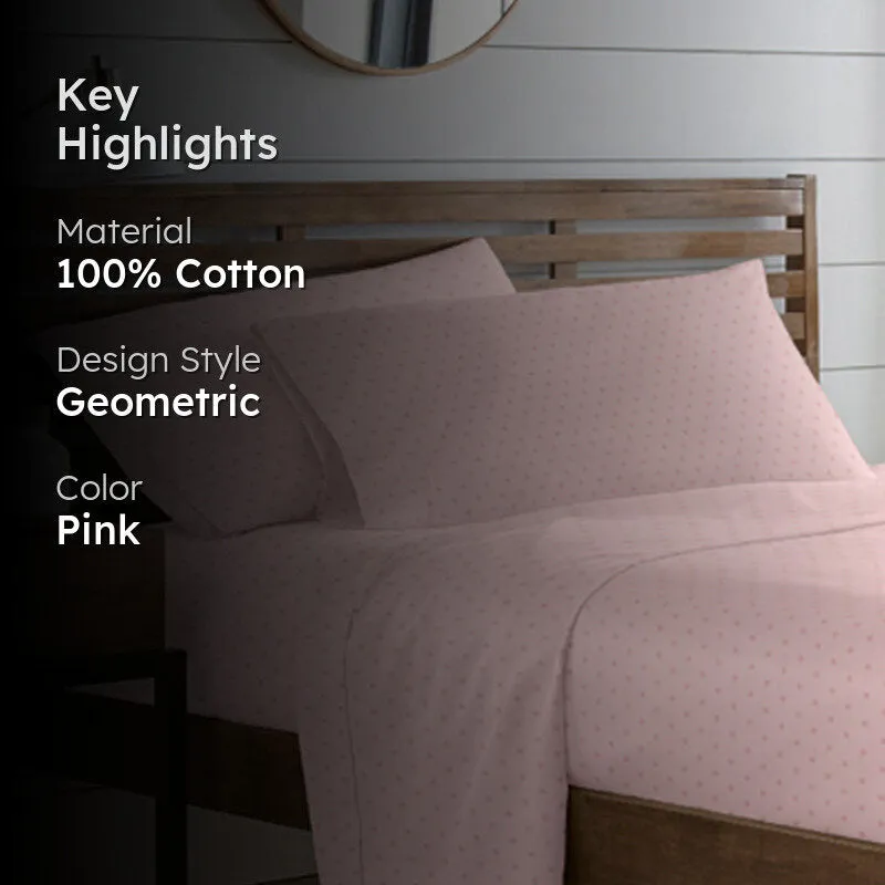 Swiss Dot Cotton Pillow Cover (Cameo Rose,500TC) - Set Of Two media 2