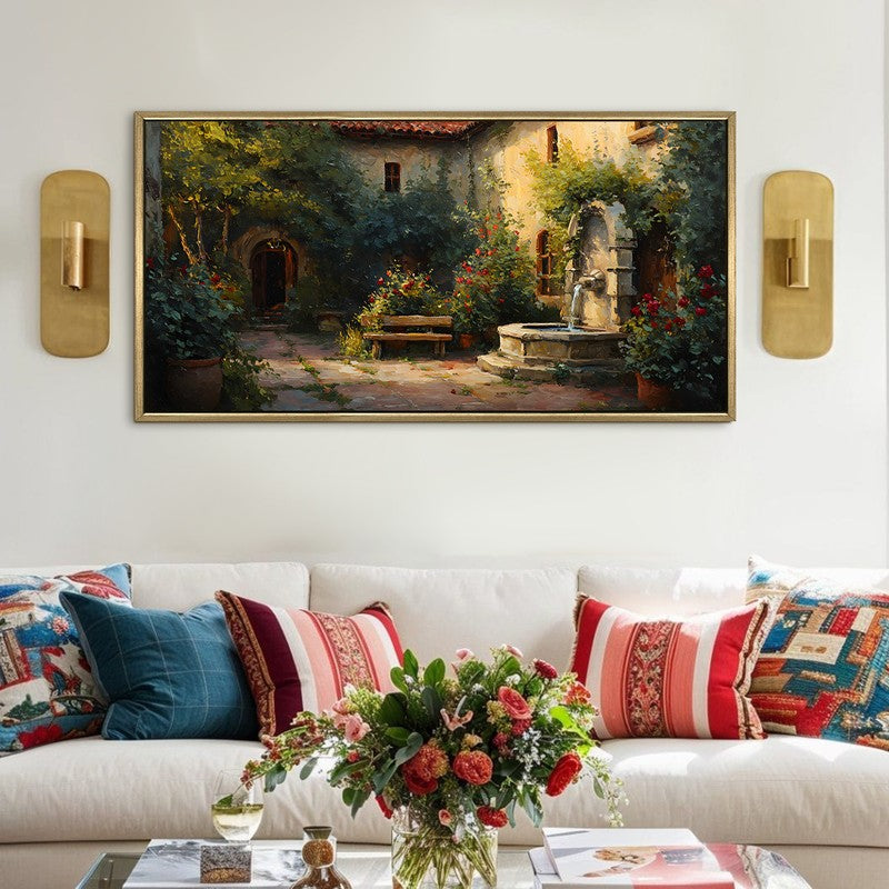 Restful Greens Canvas Wall Painting With Frame