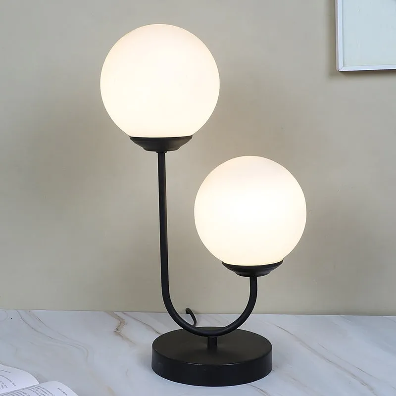 Luce Mini Duo Solid Iron Moon LED Table Lamp - White,Black media 1