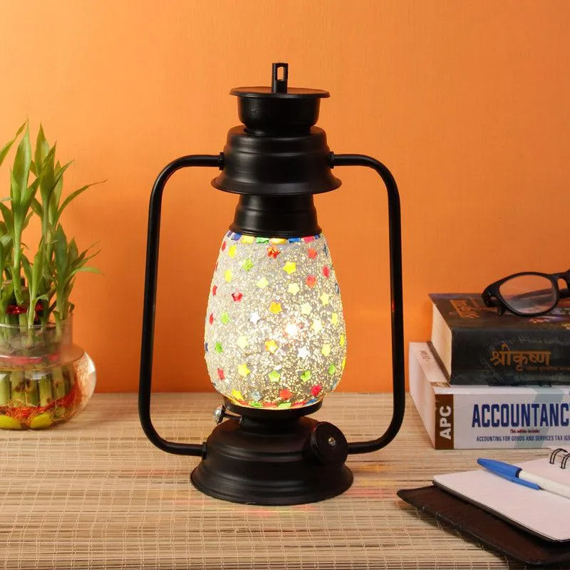 Divyara Mosaic Lantern Iron Table Lamp media 1