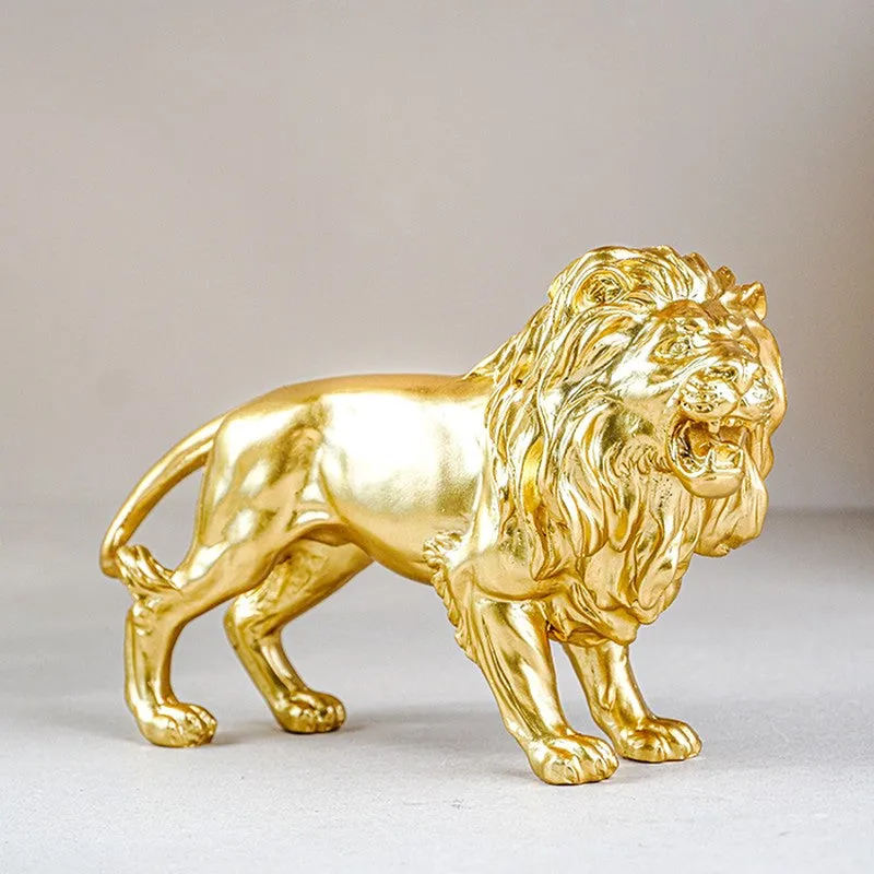 Golden Roar Lion Showpiece - Gold media 6