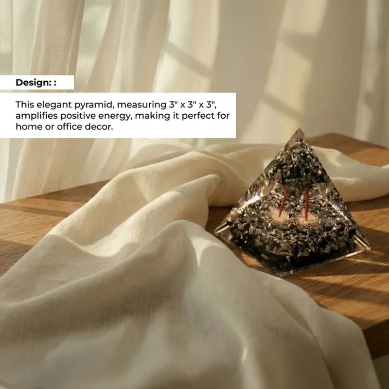 Pyrite Money Attraction Glass Pyramid media 5