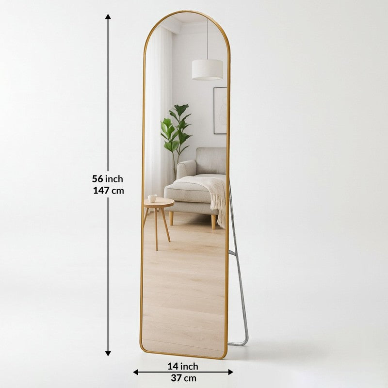 Illumia Floor Mirror With Aluminium Frame - Beige media 7
