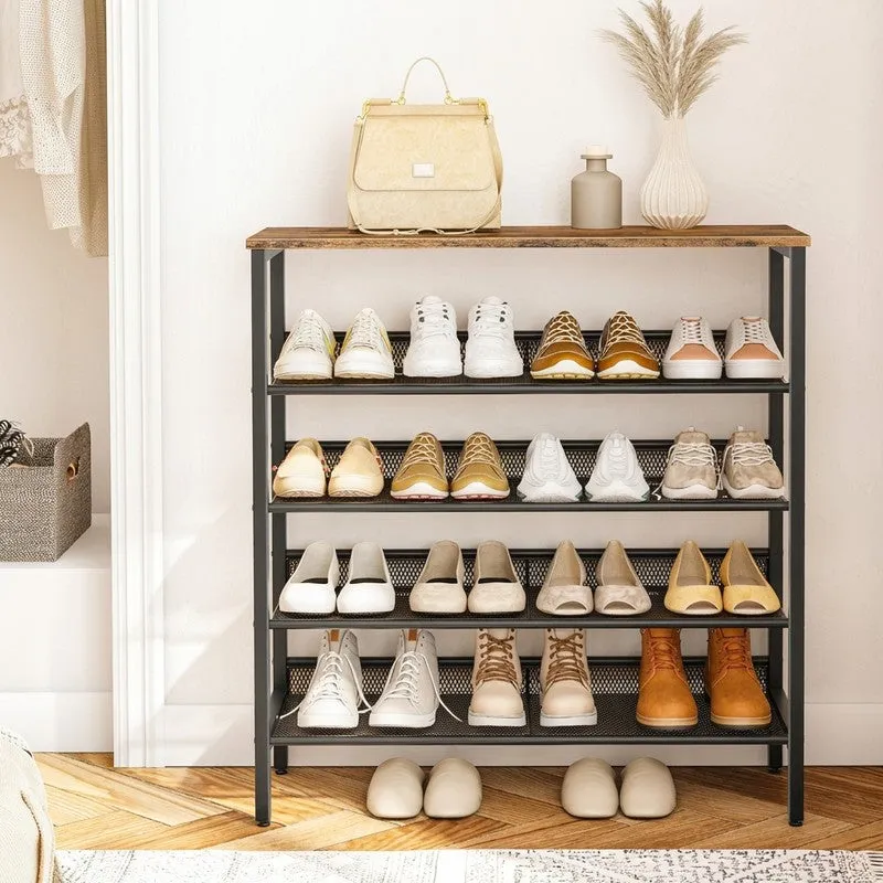 Functional Metal Shoe Rack - Black,Brown media 3