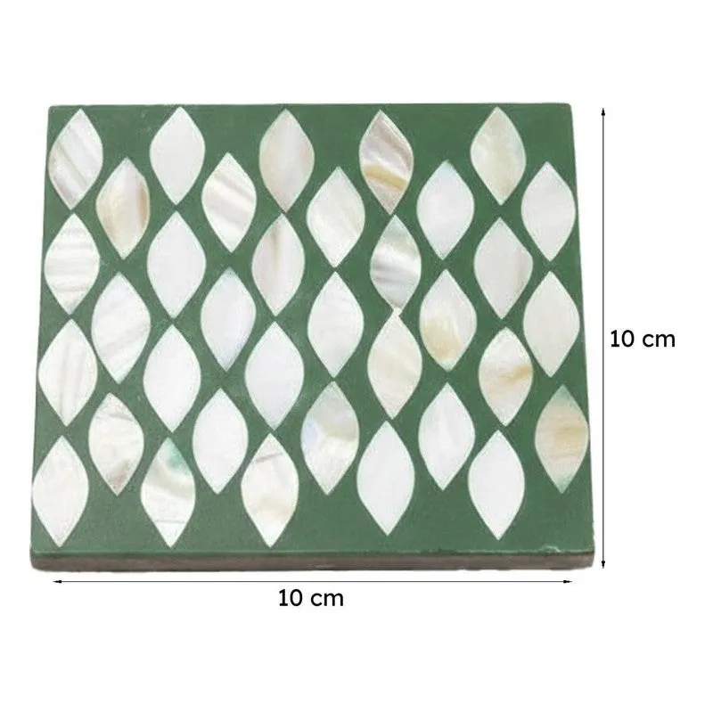 Celestria Mother Of Pearl Coaster (Green) - Set Of Two media 7