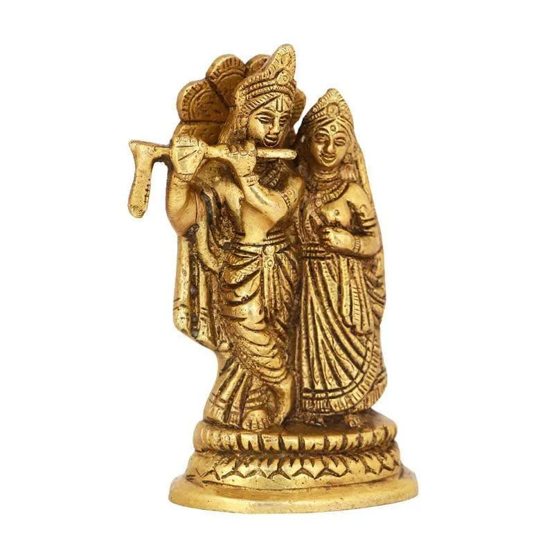 Divine Brass Radha Krishna Idol media 3