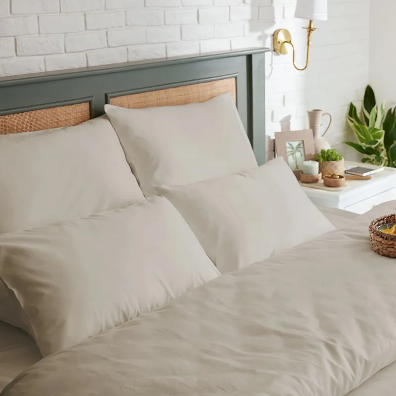 Maison Neo Solid Cotton Bedsheet (Beige) - 700 TC media 5