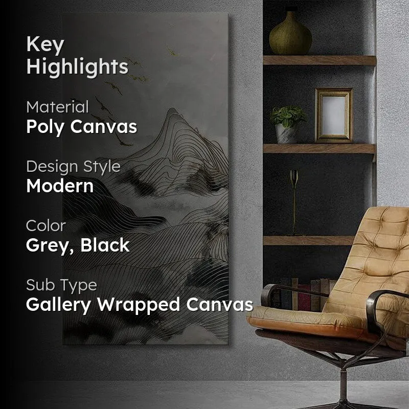 Abstract Mountain Range Wall Painting media 2