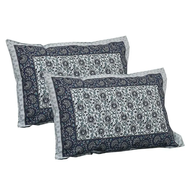 Mridula Printed Cotton Bedsheet (Blue) - 160 TC media 5