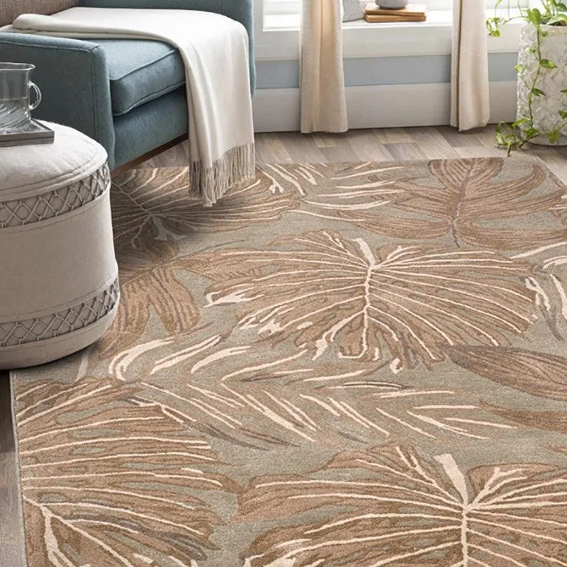 Elendil Hand Tufted Floral Wool & Nylon Carpet - Beige media 3