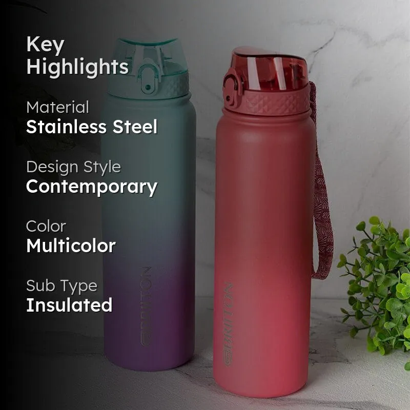 Hydrona Hot & Cold Thermos Water Bottle (Purple & Red, 1000 mL Each) - Set Of Two media 2