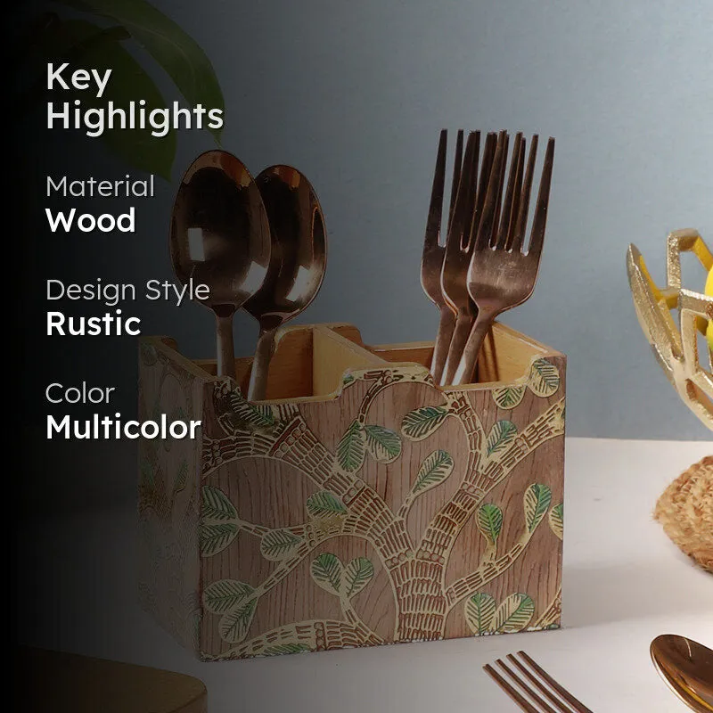 Sona Patta Twin Section Cutlery Holder media 2