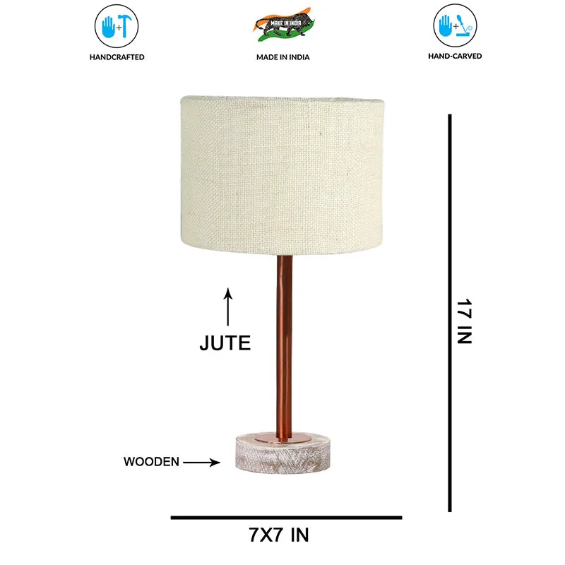 Sienna I Rodin Wooden Table Lamp - White,Copper media 7