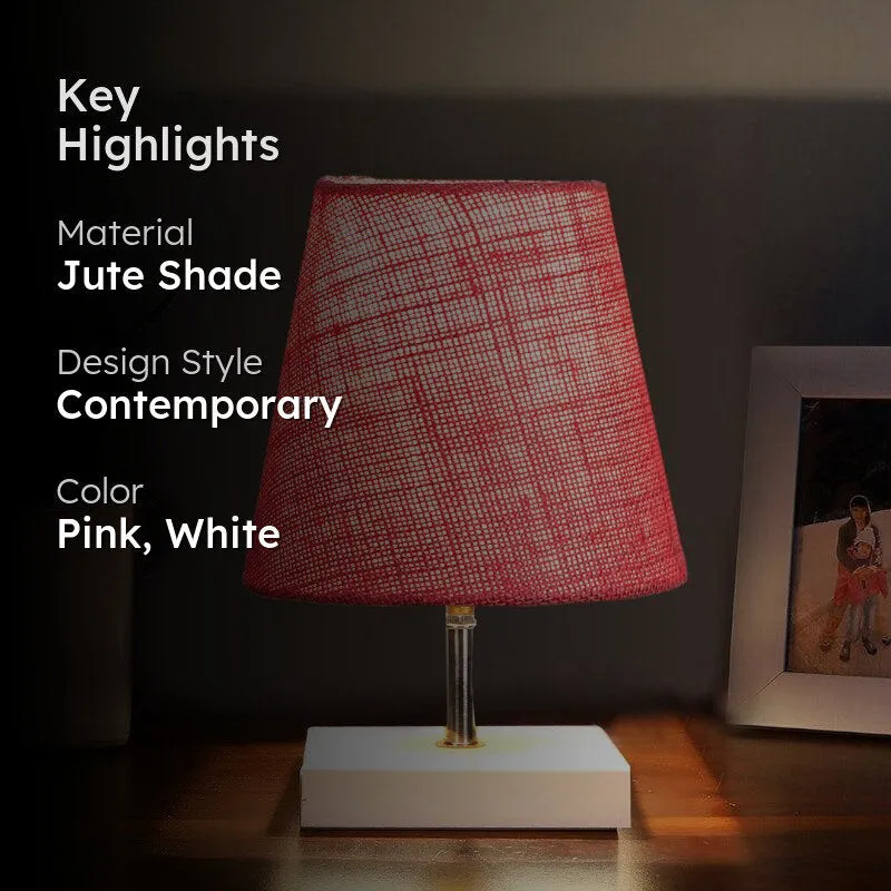 Alsa Jute Table Lamp - Pink,White media 2