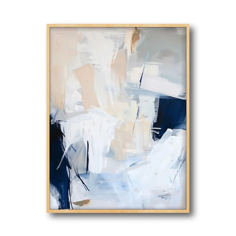 Ultramarine Flux Framed Canvas Archival Canvas Wall Painting - Natural Brown Frame media 4