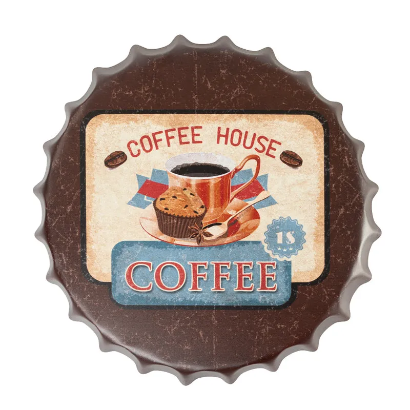 Cooffee House Bottle Cap Metal Wall Accent media 3