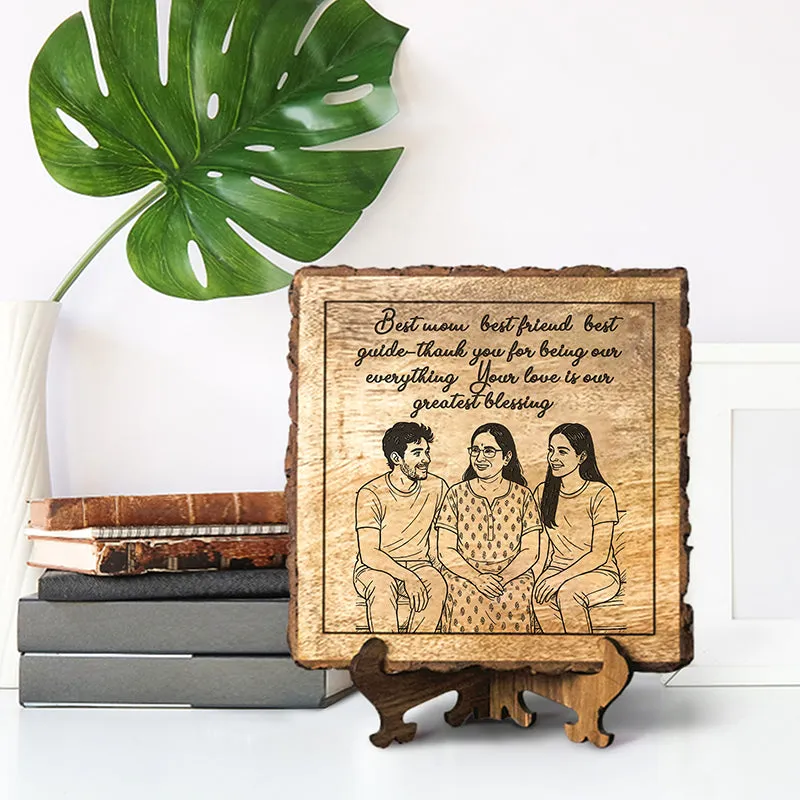 Best Mom Best Friend Best Guide Wood Showpiece - Square media 1