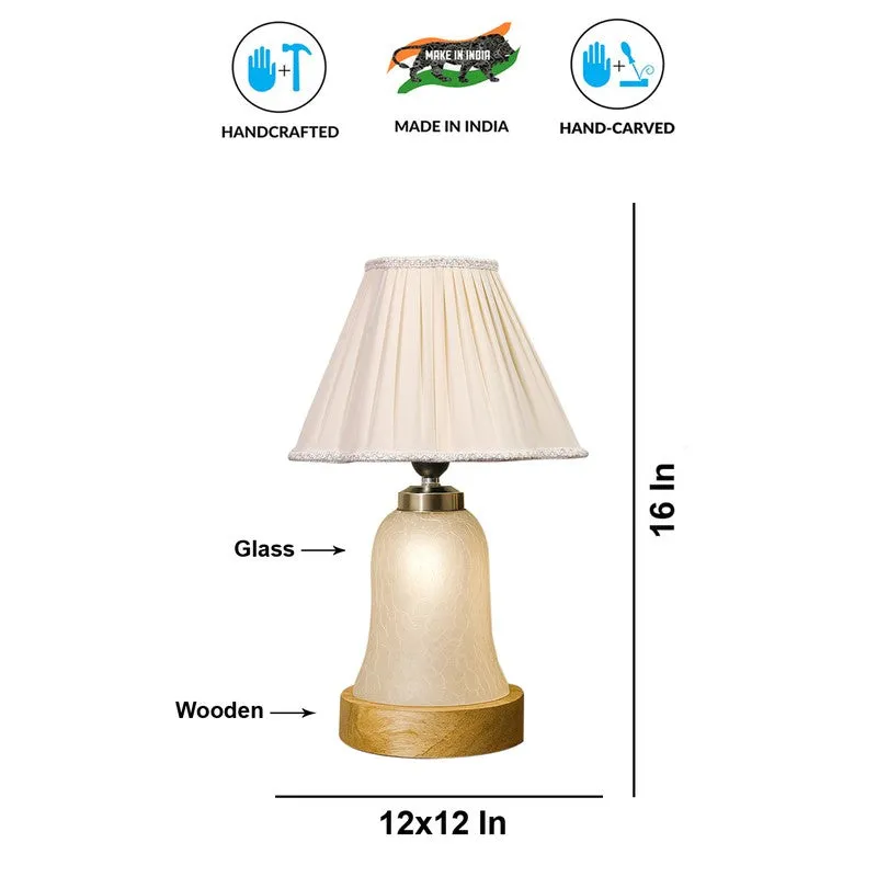 Zoravelle Pleated Wooden Table Lamp - OffWhite media 9