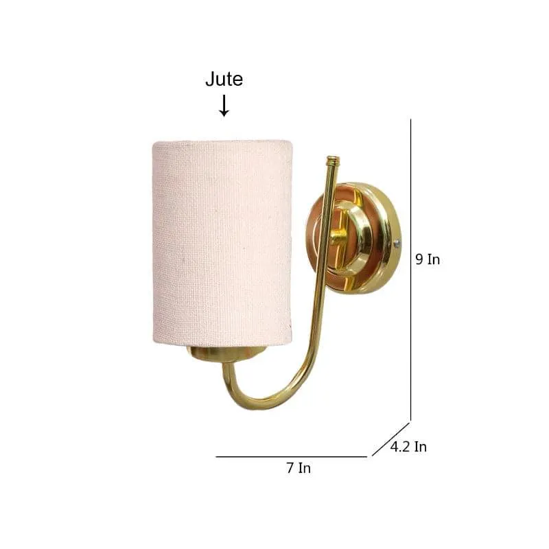 Galora Fabric & Metal Wall Lamp - Beige & Gold media 5