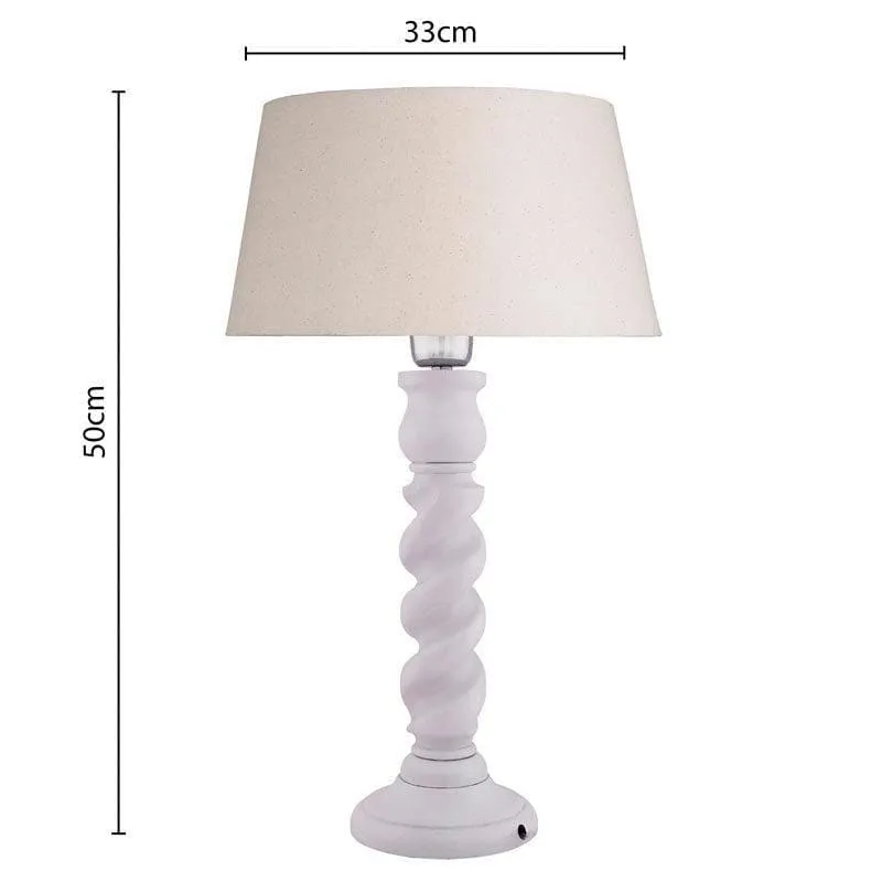 Serenity Shade Fabric Table Lamp - Beige,White media 5