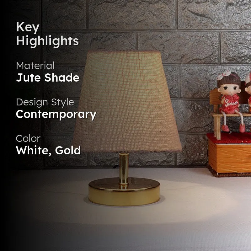 Alba Jute Table Lamp - White,Gold media 2